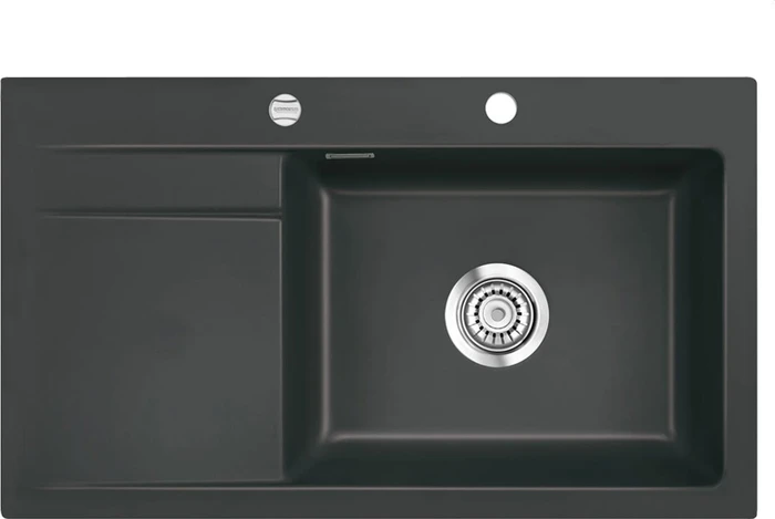 systemceram Stema 86 SL Einbau Becken rechts mit Ablauffernbedienung schiefer
