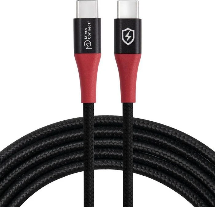 MicroConnect USB-C auf USB-C Kabel, Safe Charge, Data Blocker, 60W, 1.5m