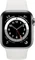 Apple Watch Series 6 (GPS + Cellular) 40mm Edelstahl silber mit Sportarmband weiß Vorschaubild