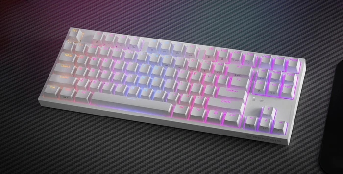 Genesis Thor 404 TKL, weiß, LEDs RGB, hot-swap, Gateron Pro YELLOW, USB, US