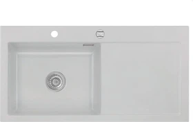 systemceram Mera 100 SL Einbau Becken links mit Ablauffernbedienung alu