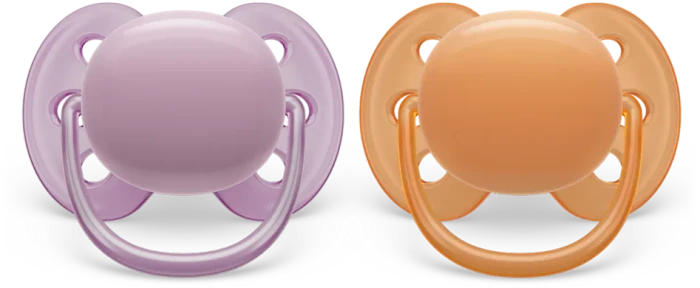 Philips Avent SCF091/33 ultra soft Beruhigungsschnuller, 6-18M, Silikon, rosa/violett, 2 Stück