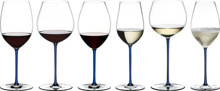 Riedel Fatto A Mano Champagner Weinglas dunkelblau