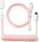 Keychron Coiled Aviator Cable, Tastaturkabel (Spiral-Textilkabel), 1.36m, rosa Vorschaubild
