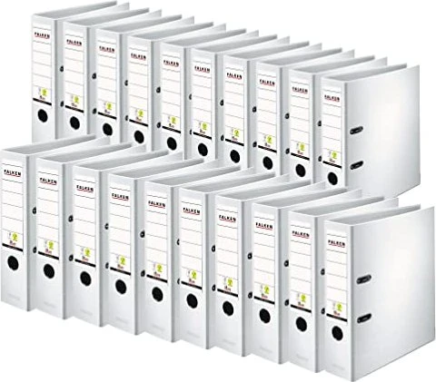 Falken Color Ordner 2-Ring PP, 80mm, A4, weiß, 20er-Pack