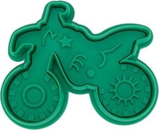 Städter Präge-Ausstecher mit Auswerfer Motocross 8cm grün