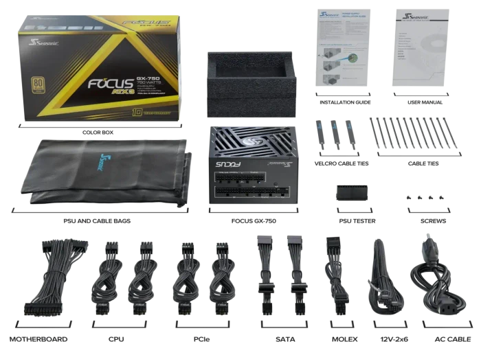 Seasonic Focus GX ATX 3 (2024) GX-750 750W, ATX 3.1