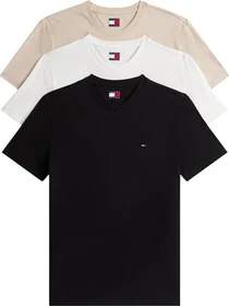 Tommy Hilfiger Flag Extra Slim 3er-Pack T-Shirt kurzarm ecru/black (Herren)
