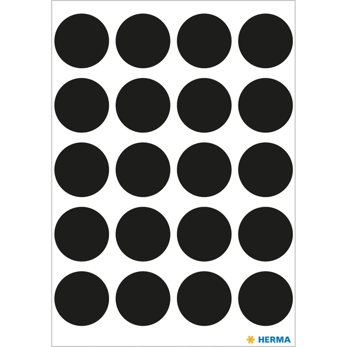 Herma Markierungspunkte 19mm schwarz, 50 Blatt