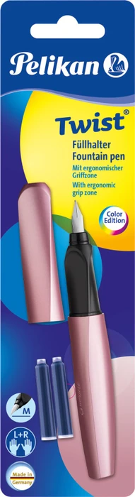 Pelikan Twist girly rose, rechte Hand/linke Hand, mittel, Blister