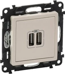 Legrand Valena Life USB-Ladedose 2400mA, mandelweiß