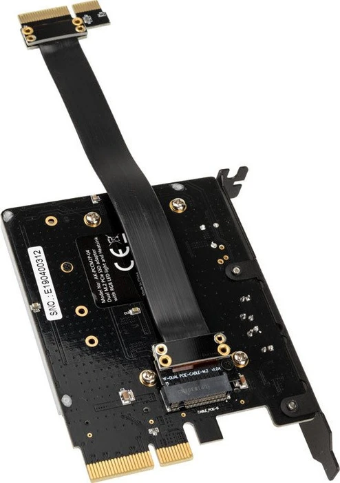 Akasa Dual M.2 PCIe SSD adapter with RGB LED light and heatsink