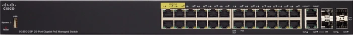 Cisco SG350 Rackmount Gigabit Managed Switch, 24x RJ-45, 2x SFP, 2x RJ-45/SFP, 192W UPoE