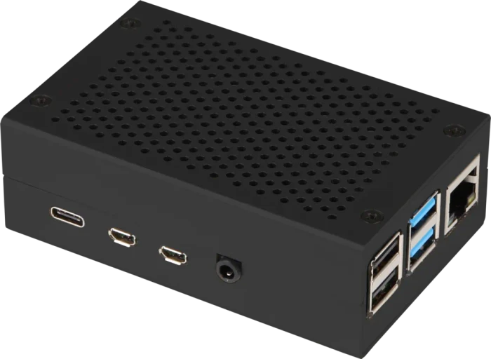 Joy-iT Aluminiumgehäuse für Raspberry Pi 4, schwarz