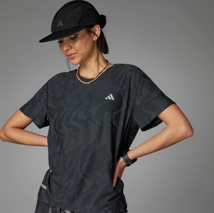 adidas Ultimate Heat.RDY Engineered Running Laufshirt kurzarm schwarz (Damen)