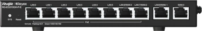 Ruijie Reyee EG300 RG-EG310GH-P-E Desktop Gigabit Smart Router, 10x RJ-45, 110W PoE+