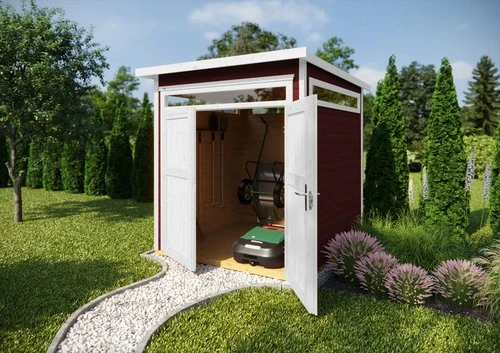 Weka 265 235x239cm Gerätehaus schwedenrot