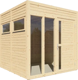 Bertilo Cubus 2 Office Gartenhaus 223x230cm natur