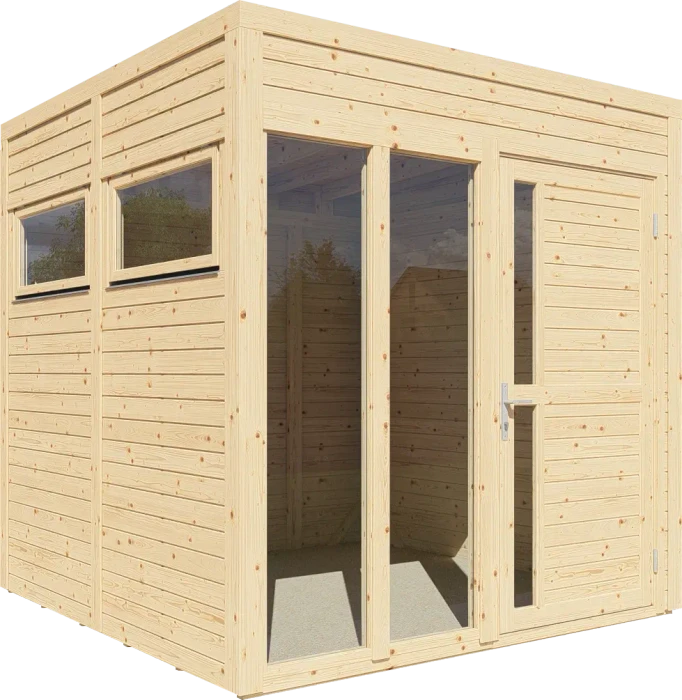 Bertilo Cubus 2 Office Gartenhaus 223x230cm natur