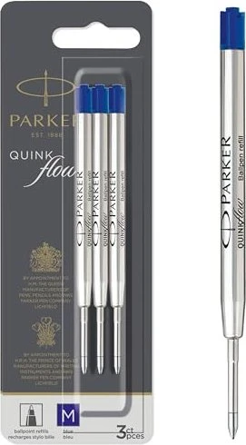 Parker Quinkflow Pen Refill Kugelschreibermine M blau, 3er-Pack
