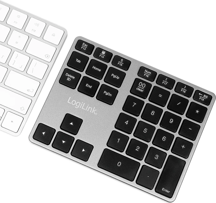 LogiLink Keypad Aluminium, Space Grey, Bluetooth