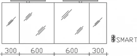 Pelipal SDAES5018-I Serie 25 Spiegelschrank 1800x703x170mm