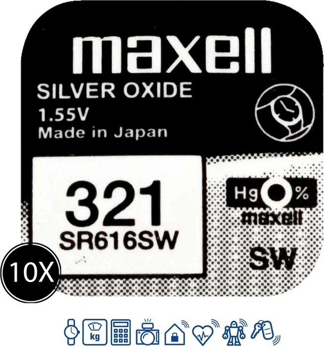 Maxell 321 (SR65/SR616), 10er-Pack