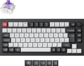 Keychron Q1 HE, Carbon Black, 75%, PBT, LEDs RGB, Gateron 2.0 Magnetic Nebula, USB/Bluetooth, DE