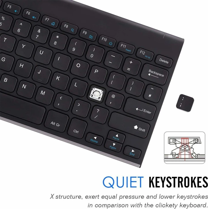 Arteck 2.4G Wireless Keyboard Stainless Steel Ultra Slim, EN