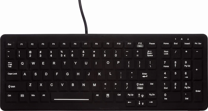 Contour Design Active Key beleuchtete Hygiene-Tastatur, schwarz, USB, US