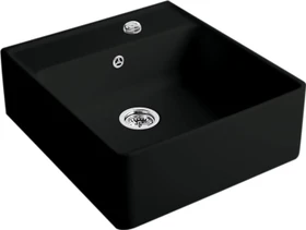 Villeroy & Boch Spülstein Becken mittig mit Ablauffernbedienung ebony