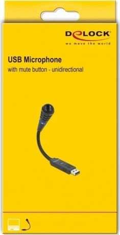 DeLOCK USB Mikrofon mit Schwanenhals und Mute Button