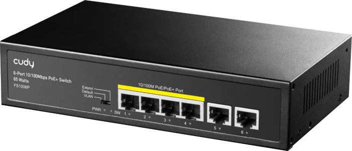 Cudy FS10 Desktop Switch, 6x RJ-45, 60W PoE+