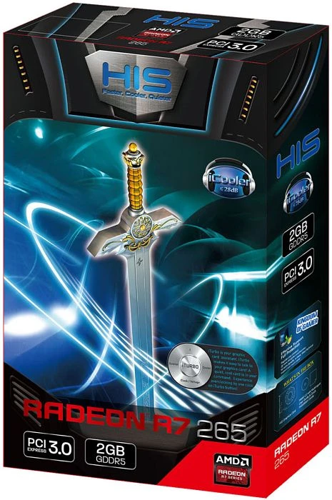 HIS Radeon R7 265 iCooler Boost Clock, 2GB GDDR5, DVI, HDMI, DP
