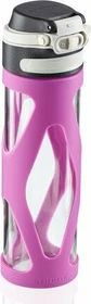 Leifheit Glasflasche Flip Trinkflasche 600ml violett