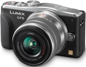 Panasonic Lumix DMC-GF6 schwarz mit Objektiv Lumix G Vario 14-42mm 3.5-5.6 II ASPH OIS