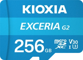 KIOXIA EXCERIA G2 R100/W50 256GB Kit, UHS-I U3, A1, Class 10