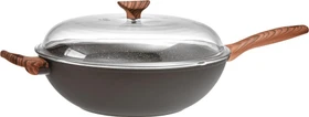 Sambonet Rock'n'Rose Aluminium-Antihaft Spadella Wokpfanne mit Deckel 32cm 5.7l rock