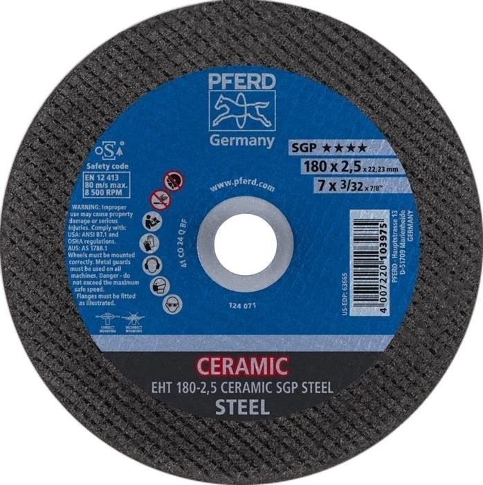 Pferd EHT 180-2.5 CERAMIC SGP STEEL Trennscheibe, 180x2.5x22.23mm, 25 Stück