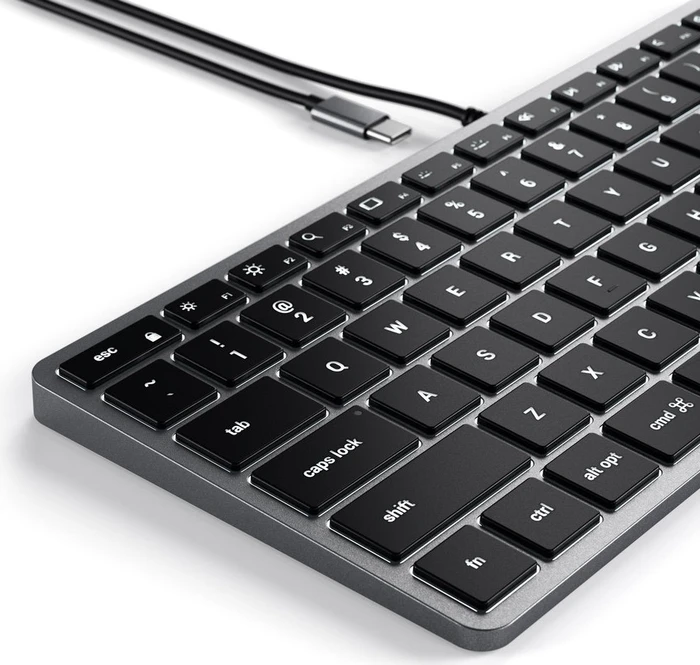Satechi Slim W1 Wired Backlit Keyboard, -C, schwarz/grau, USB, US
