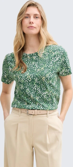 Tom Tailor Print T-Shirt kurzarm multicolor green dot structure (Damen)