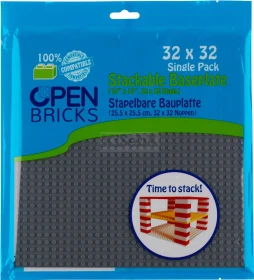 Open Bricks Stapelbare Bauplatte 32x32 Single Pack dunkelgrau