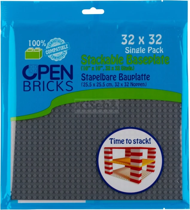Open Bricks Stapelbare Bauplatte 32x32 Single Pack dunkelgrau