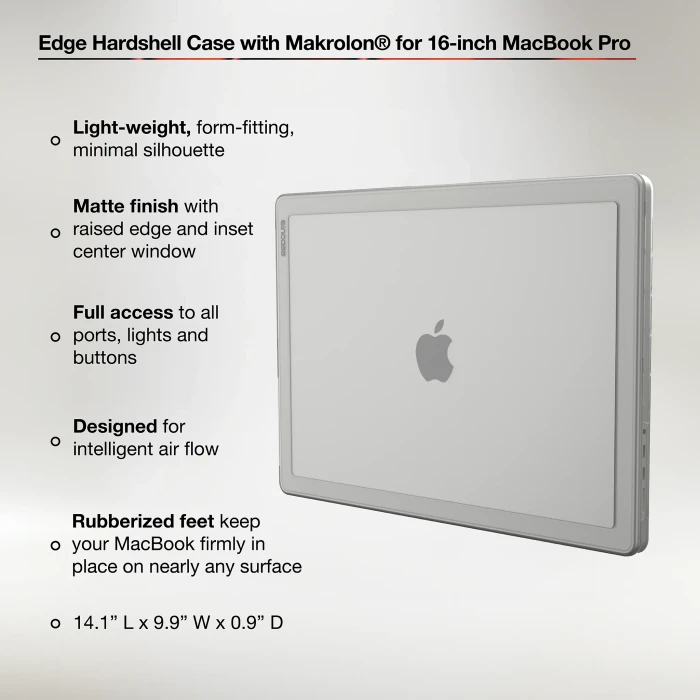 Incase Edge Hardshell with Makrolon für Apple MacBook Pro 16", farblos