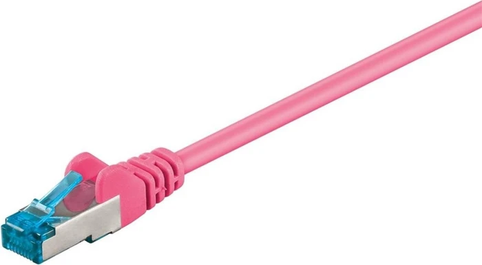 goobay Patchkabel, Cat6a, S/FTP, RJ-45/RJ-45, 0.25m, rosa