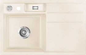 systemceram Bela 78 F Einbau Becken links mit Ablauffernbedienung magnolie