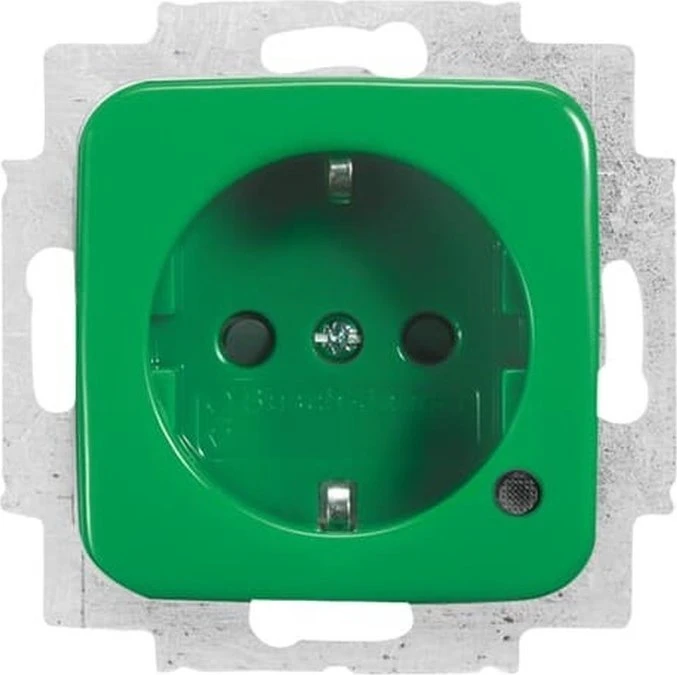 Busch-Jaeger Steckdosen-Einsatz Busch-Duro 2000 SI mit LED Kontrolllicht, grün