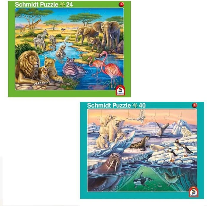 Schmidt Spiele Afrika und Nordpol Puzzle-Set
