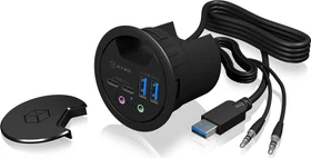 RaidSonic Icy Box IB-HUB1403B Tisch-Hub, 2x USB-C 3.0, 2x USB-A 3.0, USB-A 3.0 [Stecker] (60458)