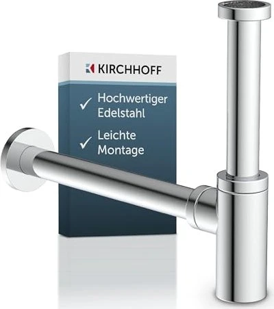 Kirchhoff Flaschensiphon für Waschbecken, chrom, 1 1/4" x 32 mm